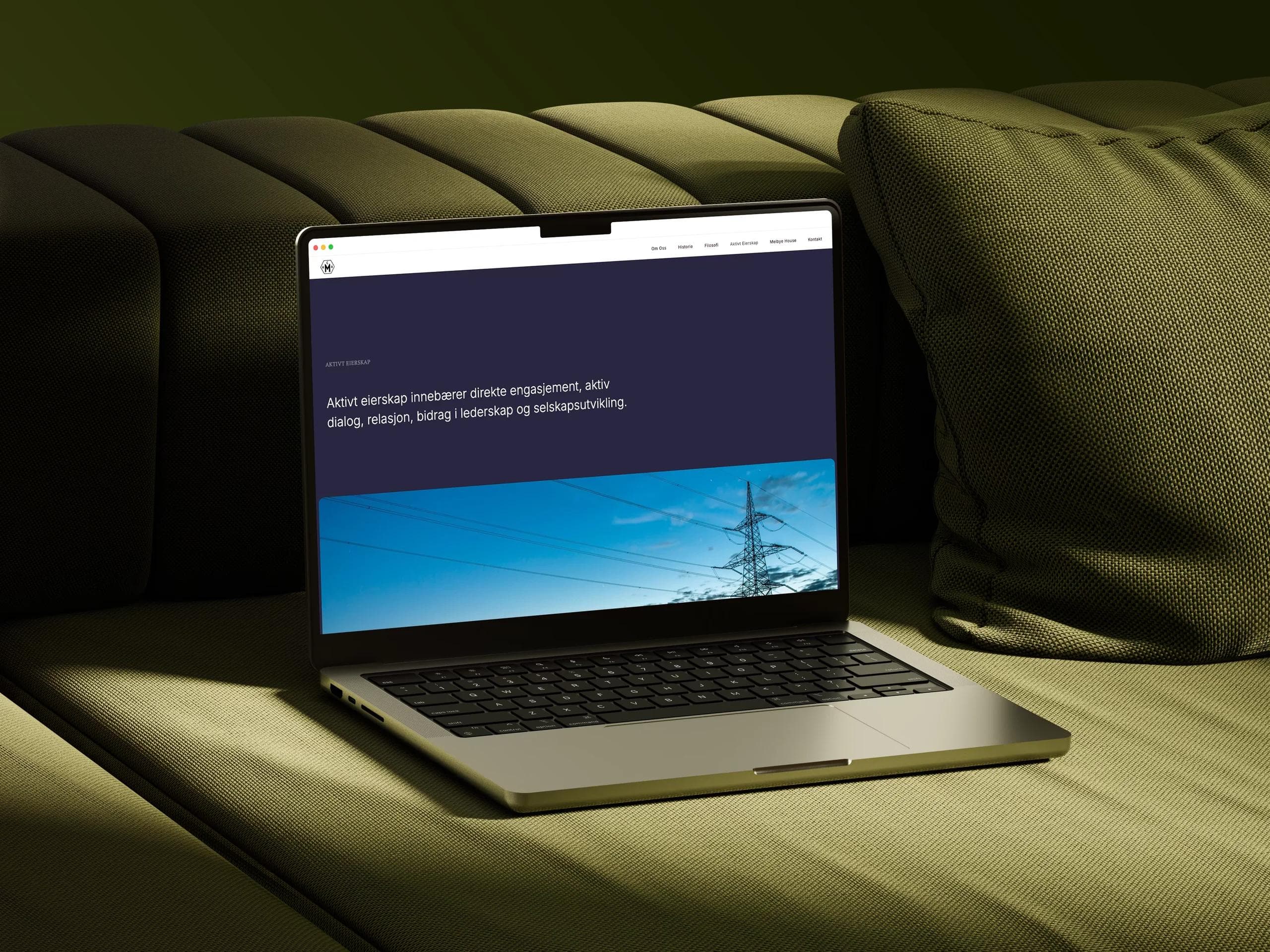 Aktivt Eierskap page of the H.C.A Melbye website on a laptop